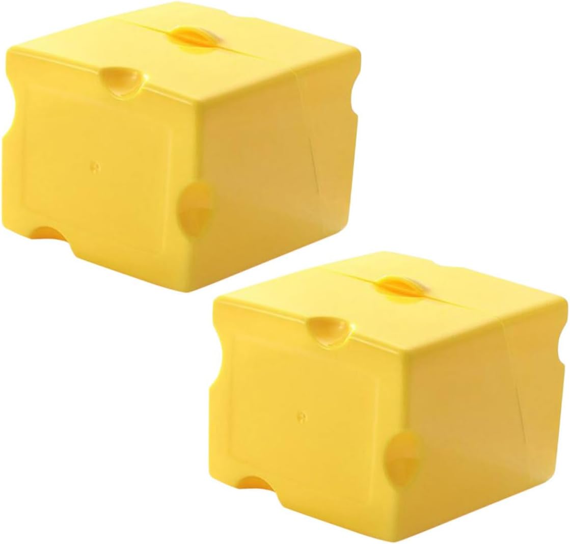 SAKURRDD 2pcs Box Cheese Storage Box Food Containers Mini Fridge Cheeseits Butter Portable Refrigerator Portable Fridge Containers for Food Pancetta Abs Snack Storage Rack Clamshell/816