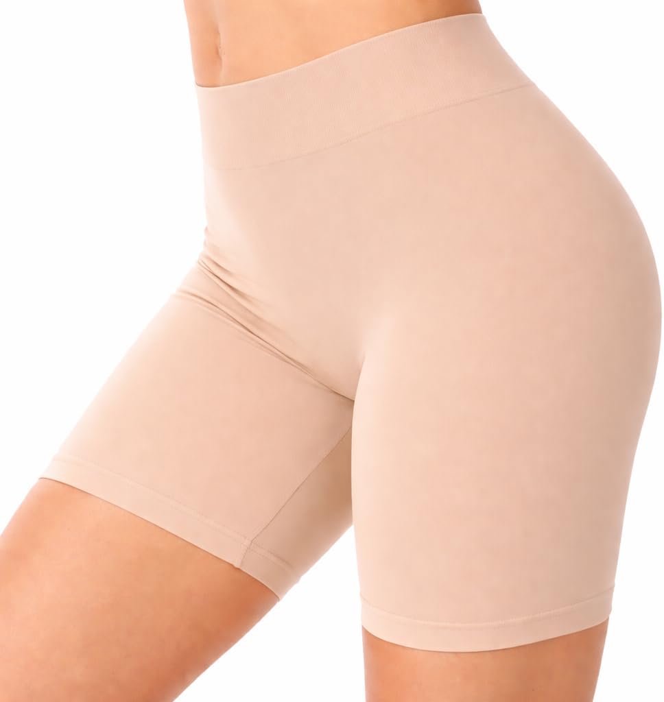 Blu Apparel Anti Chafing Shorts for Women – Seamless Thigh Saver Slip Shorts – Breathable, Lightweight Under Dress Shorts – No Ride-Up, Smoothing & Comfortable for Summer, Workouts & Everyday Wear