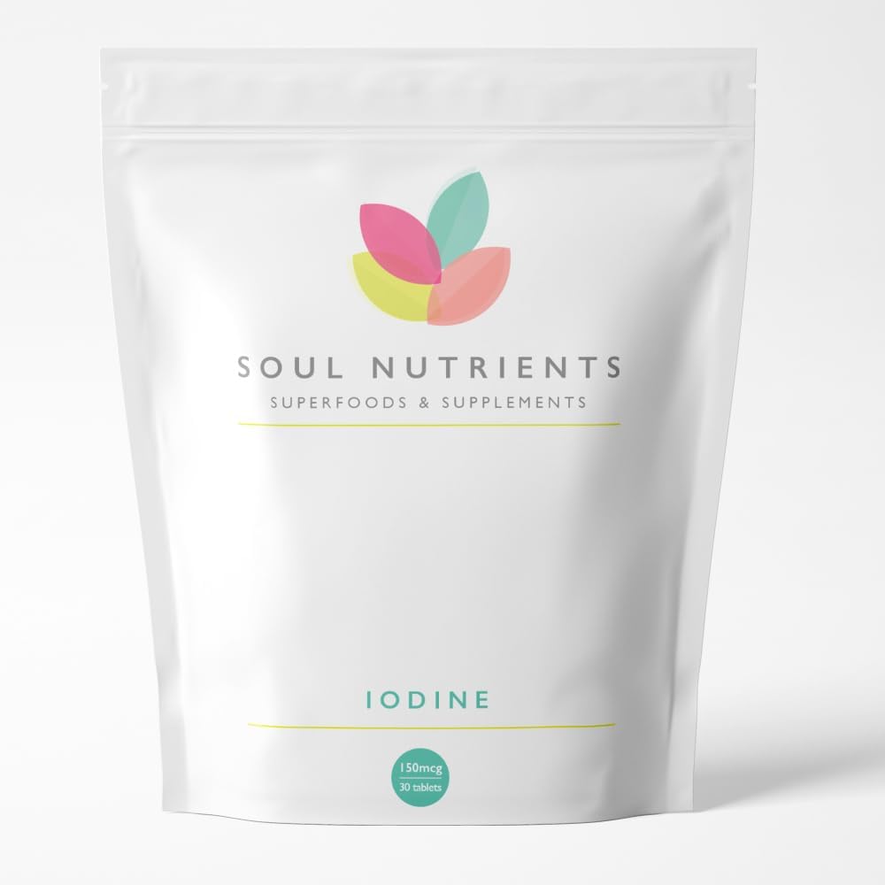 Iodine 150mcg 30 Tablets | Max Strength Natural Source of Iodine from Potassium Iodide | Pregnancy Health & Thyroid Supplement | Vegan UK Made | GMP Approved | Stocking Filler