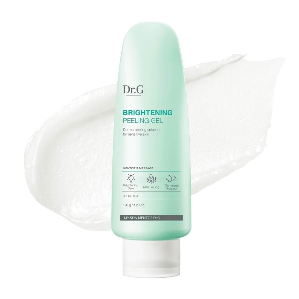 Dr.G Brightening Peeling Gel, Korean Skincare, 4.23 fl oz | Aqua Gommage Face Exfoliator with Hyaluronic Acid, Ceramides & Vitamin C, For Dark Spots, Blackheads & Uneven Texture