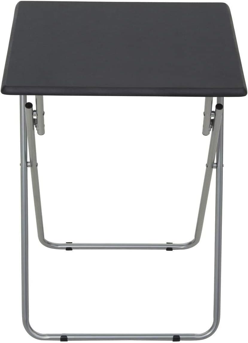 Aggloz Small Folding Table for Room, Outdoor, Computer, Tea Coffee - Lightweight Camping, Dining, Garden, TV Table for Living Room 66x48cm (Black)