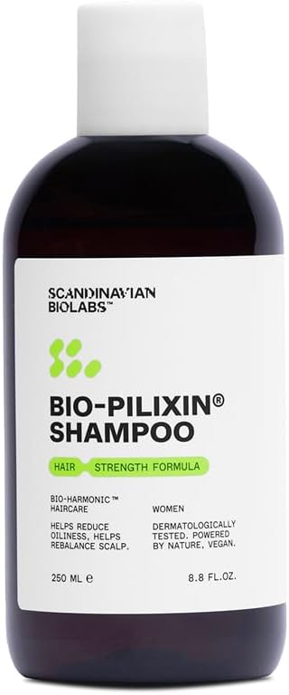 Scandinavian Biolabs Bio-Pilixin® Hair Strength Shampoo For Women | Strengthens Hair, Eliminates Greasiness, Balances Scalp, Dermatologically Tested, Made in Denmark, 250 mL / 8.8 Oz
