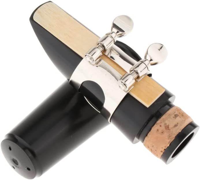 Clarinet Mouthpiece Kit with Metal Ligature, One Bb Clarinet 2.5 Strength Reeds and Plastic Cap for Clarinet Mouthpiece Woodwinds Instrument