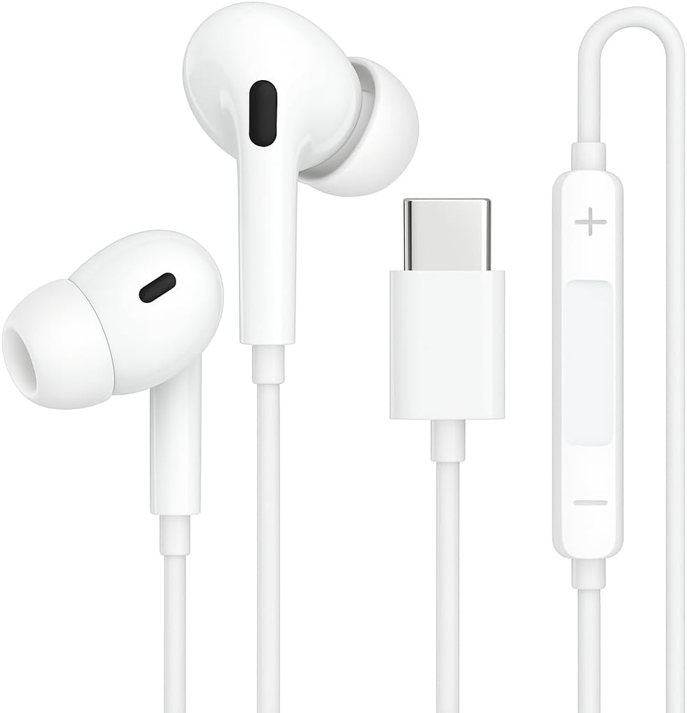 KP TECHNOLOGY In-Ear Wired Earphones for Honor Pad X7 / Pad 10 / Pad X9a / V9 / X8a / 9 / X9 / 8 / X8 / Honor MagicPad 2 - Headphones with USB Type C Interface Earphones (WHITE)