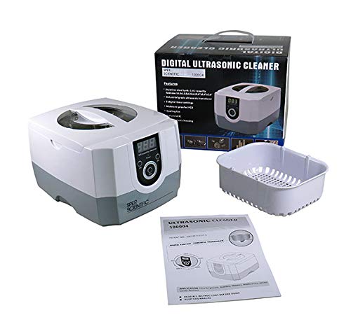 Sper Scientific 100004 High Powered Ultrasonic Cleaner 1.4L Capacity - Professional Ultrasonic Cleaning Machine 110V for Jewelry, Optical, Laboratories, Brass, Dental Tools, Commercial & Home Use