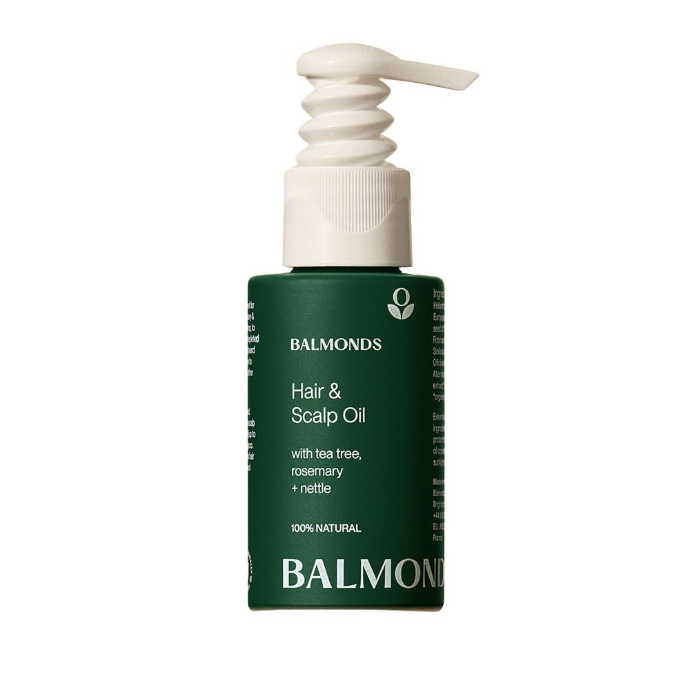 Balmonds Hair, Scalp & Beard Oil 1.7 Oz with Rosemary, Hemp & Tea Tree - Natural Conditioning Treatment for Dry, Itchy Scalps - Nourishes & Moisturizes