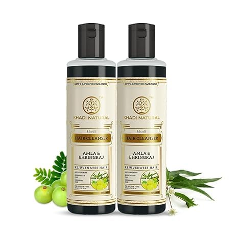 nwil Khadi Natural Herbal Amla Bhringraj Shampoo, 210ml (Pack Of 2)