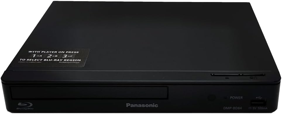 Blu-ray Player Compatible with Panasonic DMP-BD84EB-K Multi-Region, Blu-ray A, B & C and DVD 0-8, DMP-BD84