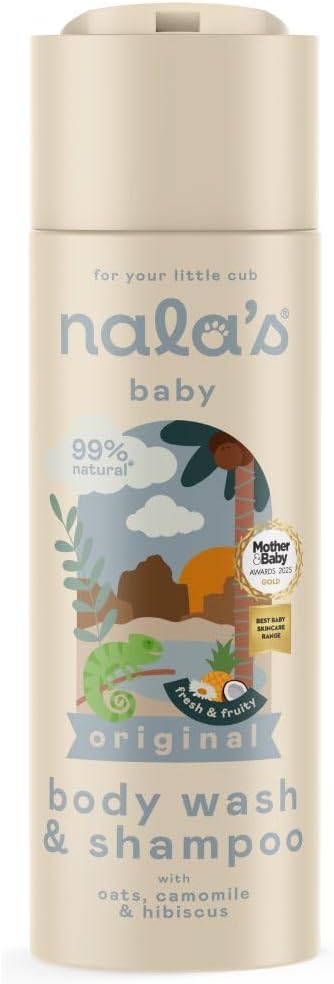 Nala's Baby Original Body Wash & Shampoo | Award-winning | 99% Natural | Dermatologically-tested and Paediatrician-approved | Tear-Free | Nourishing Oat and Shea Butter | Vegan | 200ml | Nalas Baby