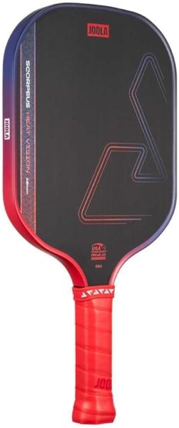 JOOLA SCORPEUS Heat Vision 16mm Pickleball Paddle - Standard Shape - Textured Carbon Fiber Surface for Spin - SK Film for Reduced Vibration - USAP Approved - NFC Chip Enabled