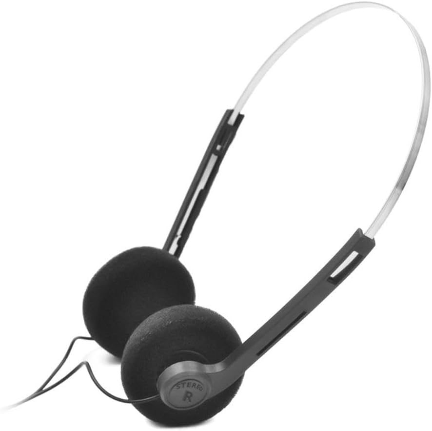 Black Retro Over-Ear Earphones,Mini Stereo Lightweight Headphones with Cord,Hi-Fi Stereo Earphone Headset,80s 90s Vintage Headset Wired, Headphones and Earbuds