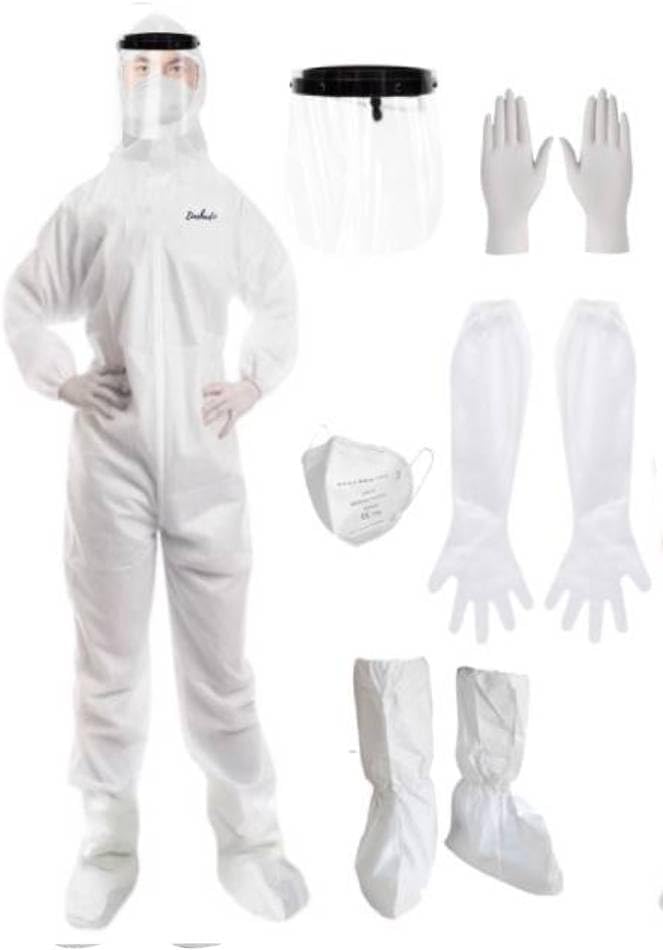 Hazmat Suits Disposable Long Sleeve Gloves Full Body Paint Suit And Face Shield Shoe Cover Reusable Pair of Gloves