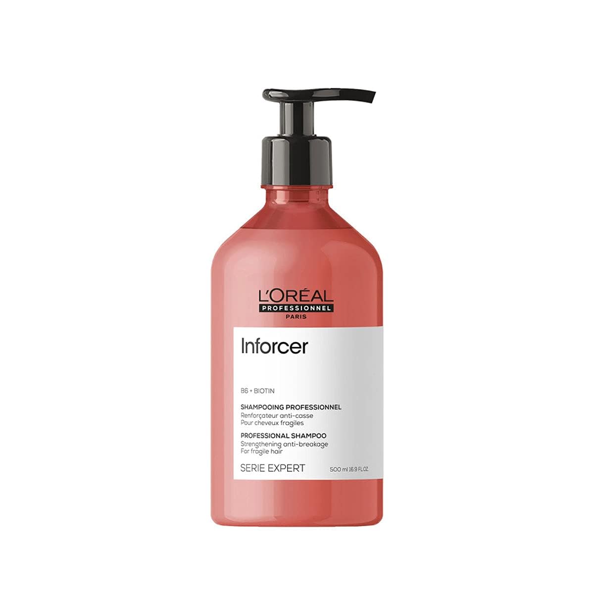 L'Oréal Professionnel Paris Inforcer Strengthening Shampoo - Prevents Breakage and Adds Softness For Weak, Fragile & Damaged Hair Types, With Biotin