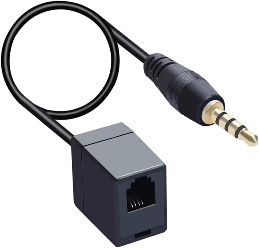RJ9 to 3.5mm Telephone Adapter - Convert RJ9 Headset to Smartphones with 3.5mm Headphone Jack