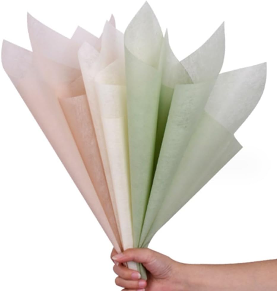 OUKEYI 145 Sheets Korean Cotton Wrapping Flower Paper, Waterproof Pleated Floral Wrapping Paper for Bouquets & Gift Packaging
