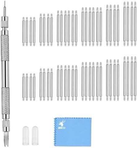 JOREST Watch Spring Bar Tool, Watch Repair Kit to Replace The Watch Strap, Watch Link Removal Tool, with User Manual, 56PCS (16-26mm) Spring Bars