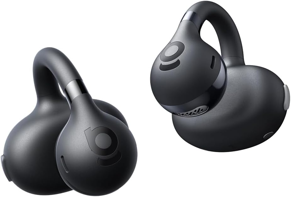 Baseus Bass BC1 Open Ear Earbuds Clip-On Headphones, Open-Ring Comfort with Tri-Curve Snug Clip, Powerful Sound with SuperBass, 4-Mic Clear Calls, IP55 Waterproof, 38H Playtime, Lightweight