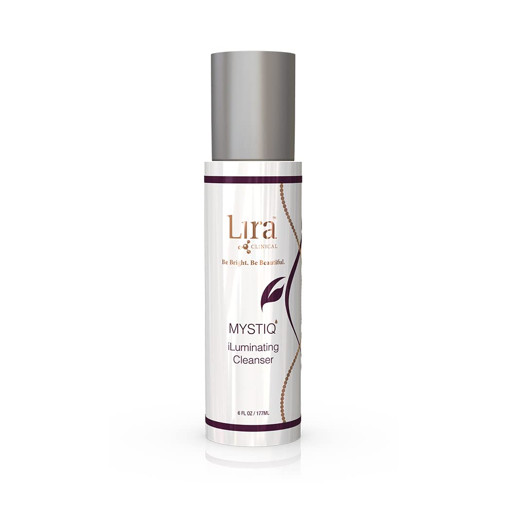 Lira Clinical Mystiq iLuminating Cream Cleanser - Gentle Hydrating Facial Wash with Plant Cells, Tomato Extract, Vitamin C & E - 6 fl oz