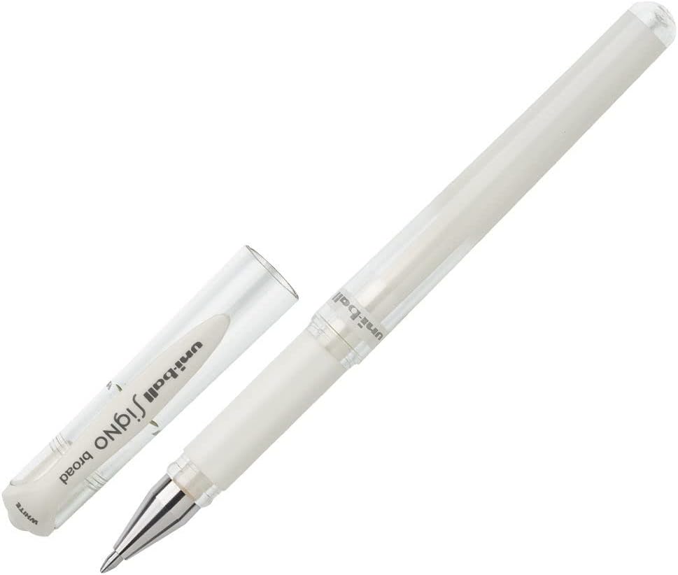 Uni-Ball 146801 - Signo UM-153 gel rollerbalpen, breed, 1,0 mm, wit, 1 stuk