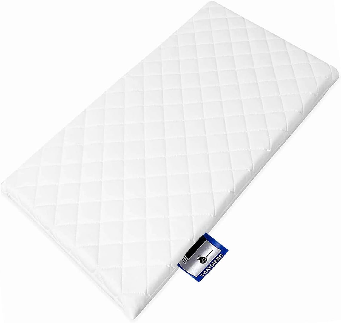 Baby Mattress Foam QUILTED AND BREATHABLE CRADLE/PRAM/SWING/COT/CRIB MATTRESS SQUARE CORNERS (85x35x4 cm)