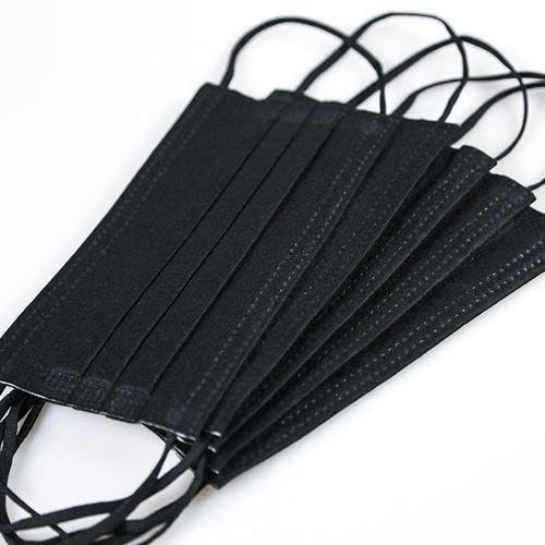 Aspect Black Disposable Face Masks, Dust Masks for Nose, Mouth Coverings with Sturdy Elastic Ear Loops Ideal for Adults and Children (50)