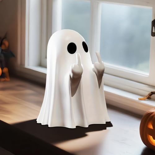 Halloween Ghost Figurine Cute Statue Ghost Decor Spooky Resin Statue Best Gifts for Anniversary Weddings New Year Tabletop Decoration,Halloween Decor Indoor