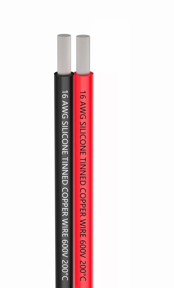 TUOFENG 16 AWG Silicone Electrical Wire 2 Conductor Parallel Wire 10 Meter [Black 5 m Red 5 m] Soft and Flexible Tinned Copper Wire 1.3mm² Hook Up Wire High Temperature Resistance