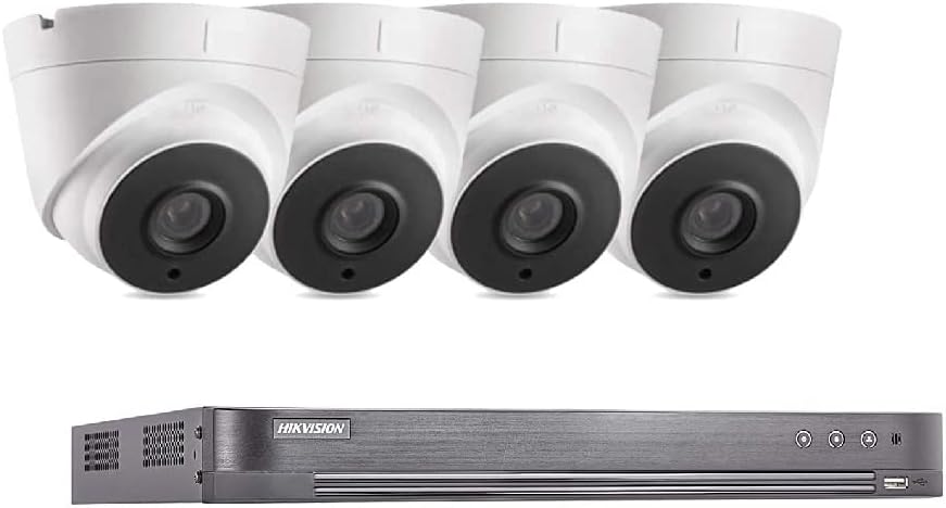 Hikvision CCTV HD 4K 5MP Night Vision Outdoor DVR Home Security System Kit (White) (2TB (2000GB))