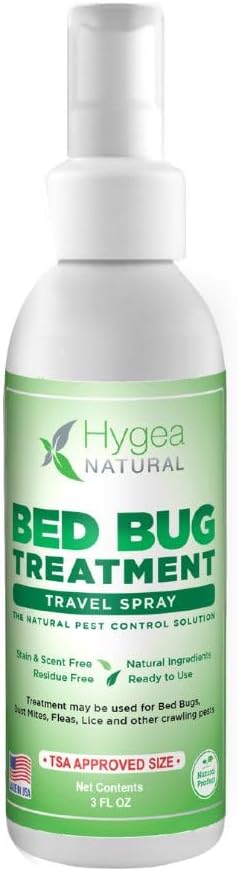 Lice, Mite, and Bed Bug Natural Travel Spray - TSA Approved size – Child & Pet Friendly – Immediate results – Stain & Odor Free, For Hotels, Suitcase, Backpack, Shoes, Bed Bug Spray(3oz)