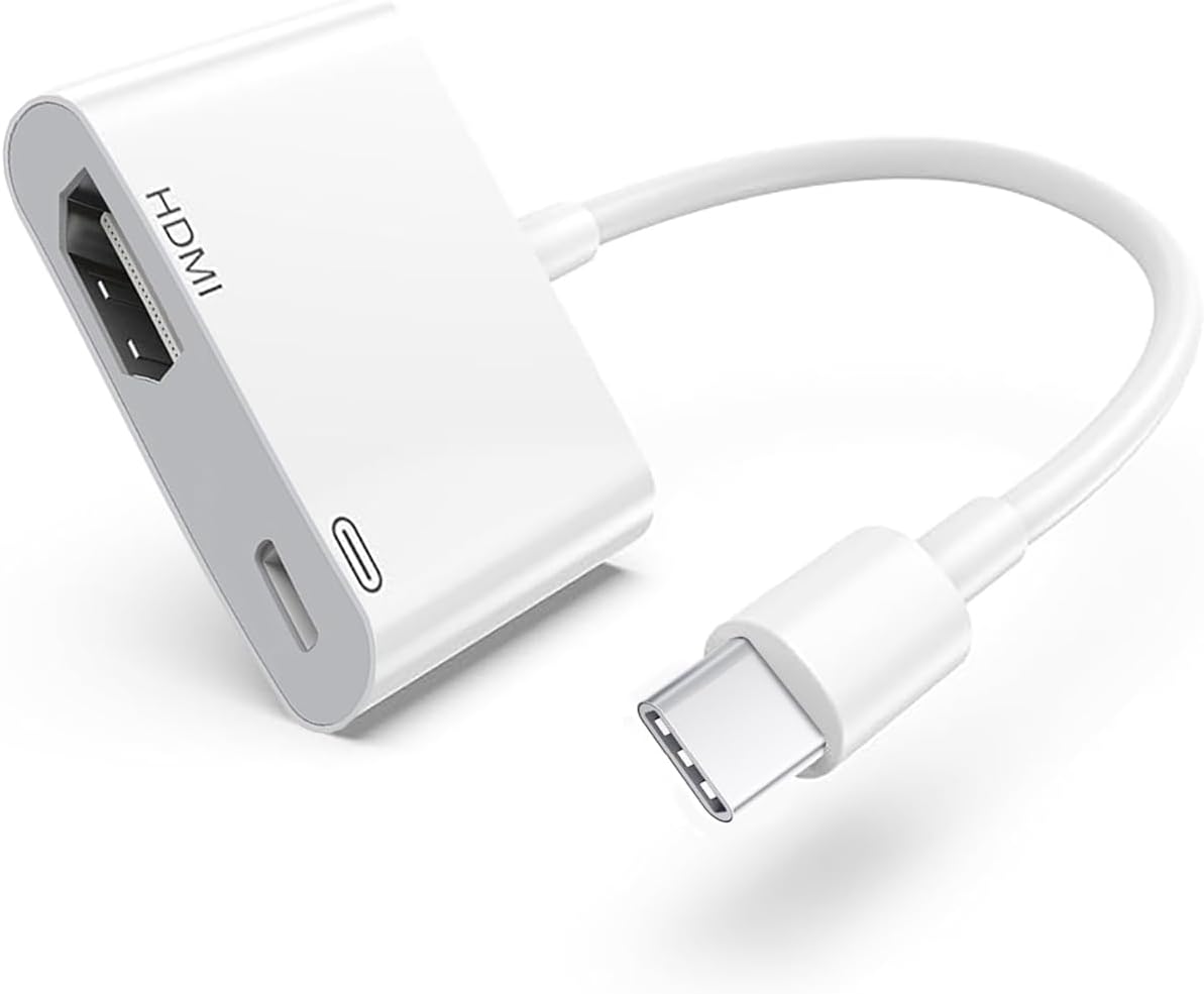 Apple USB C to HDMI Adapter 4K@60Hz for iPhone 15/16, MFi Certified Digital AV Converter with 100W PD for MacBook Pro/Air, iPad Pro, iMac, Galaxy S25/S24 and More