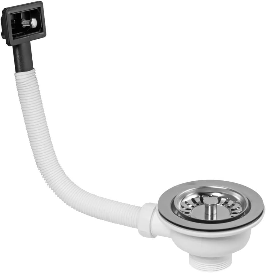 McAlpine BWSTOFRS Basket Strainer Waste Rectangular Overflow, White/Chrome