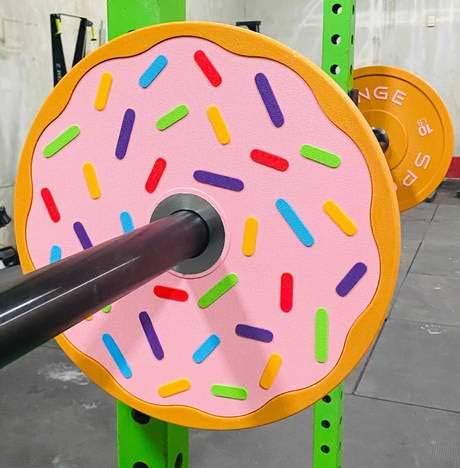 Fringe Sport Donut Weight Plates |Bumper Plates Pair | Hard Chrome Plating Surface Barbell Weight Set with Stainless Steel Insert | Durable Polyurethane Barbell Weights with Low Bounce