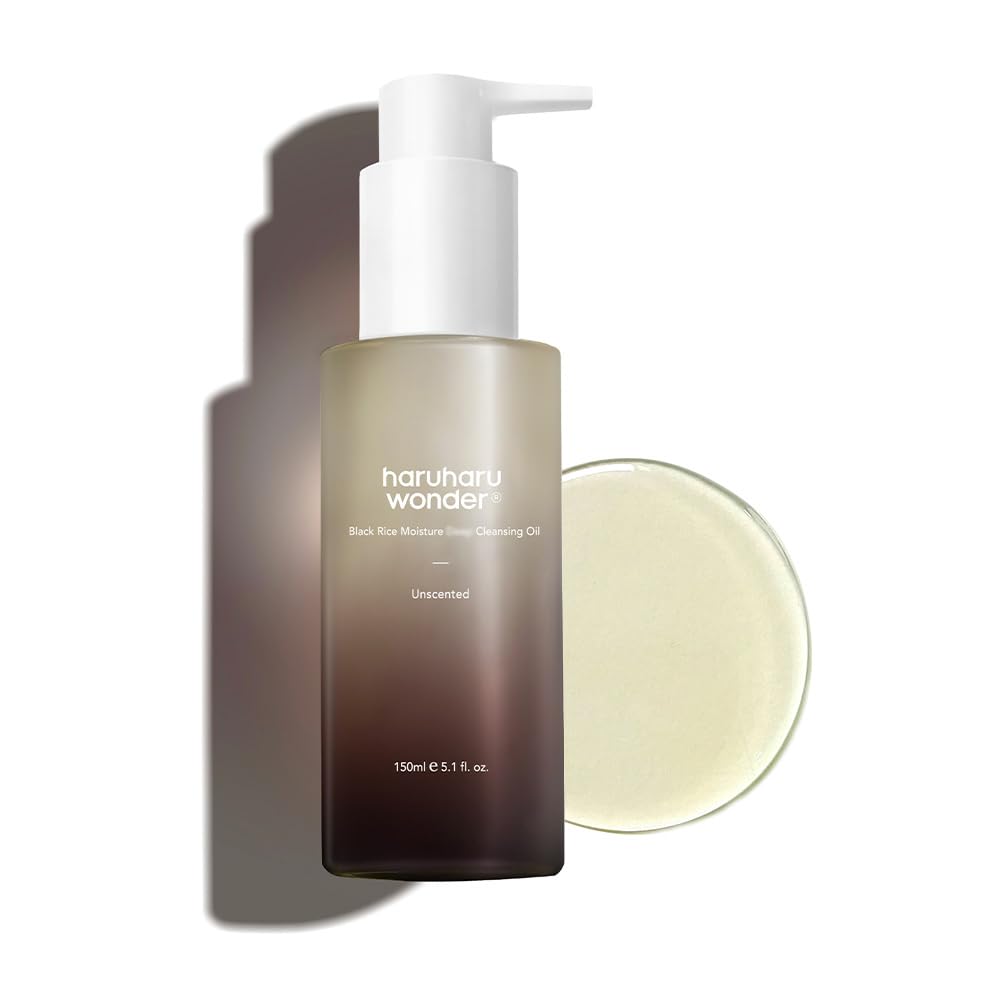 HARUHARU wonder Black Rice Moisture Cleansing Oil, Double Cleansing, Daily Makeup remover, Pore Oil Cleanser, Korean Skincare for sensitive, normal and Oily Skin, 5.1 fl oz