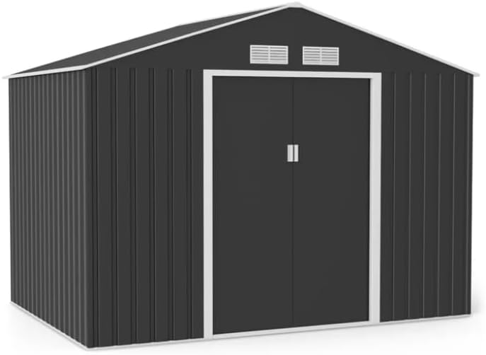 BillyOh Portland Apex Garden Storage Shed, Dark Grey (9x6 ft)