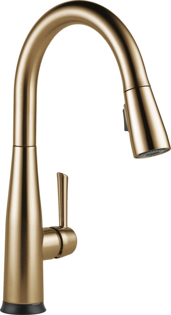 Delta Essa Brushed Gold Touch Kitchen Faucet with Pull Down Sprayer, Modern Single Hole Touch On Kitchen Sink Faucet, Single Handle, Champagne Bronze 9113T-CZ-DST