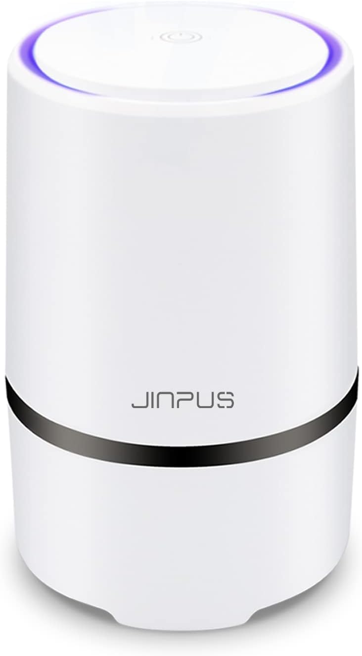 Air Purifier Small Portable Air Cleaner for Bedroom with HEPA Filter, Upgraded Low Noise Home Air Purifiers (White)