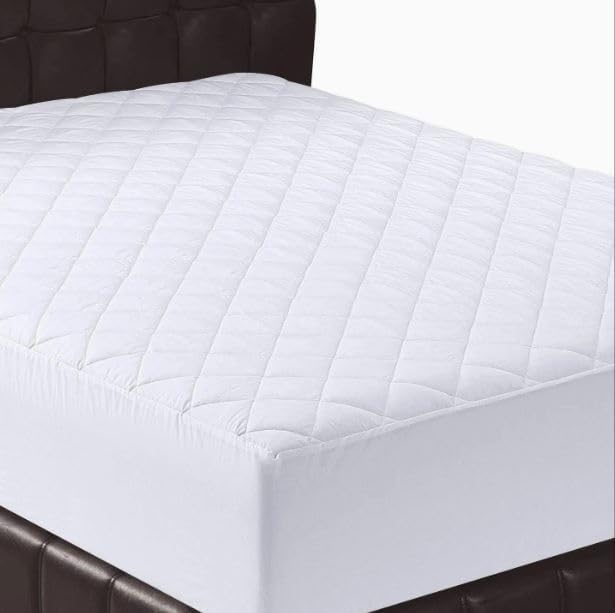 Prime Linens Quilted Fitted Mattress Protector Bedding Mattress Cover Topper Protection Extra Deep Stretches 35Cm Great Fit (King, 150x200Cm) White