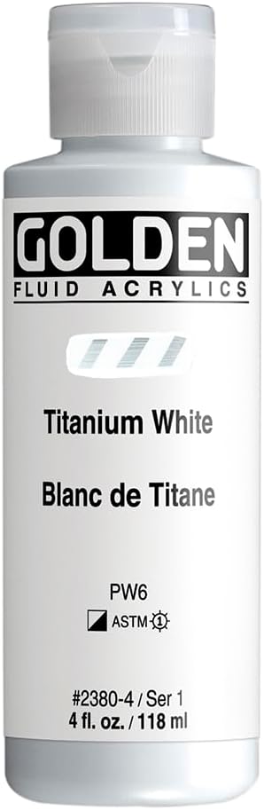 GOLDEN Fluid Acrylics, Titanium White, 4 fl. oz. Bottle