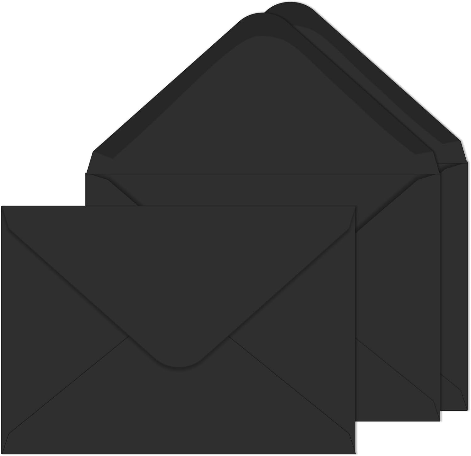 A7 Envelopes 100 Pack Black Envelopes 5x7 V-shaped Flap, Suitable for 5x7 Photos, Cards, Weddings, Invitations, Announcements, Baby Gifts 5.25 "x 7.25" (Black)