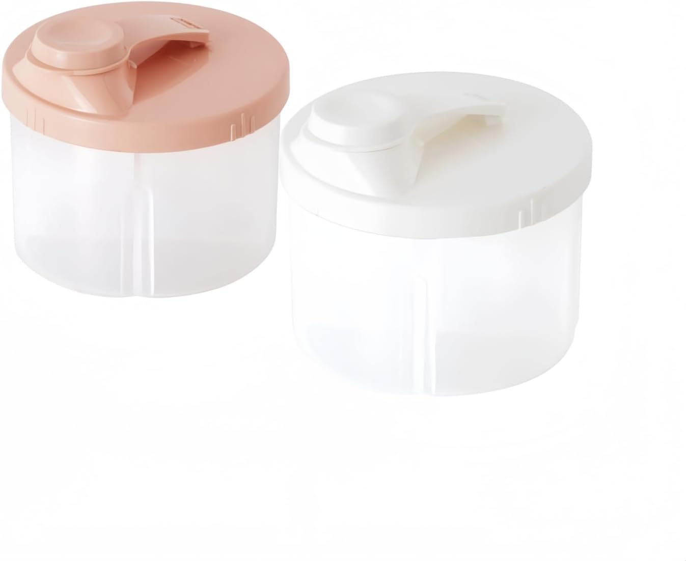qixiang Formula Powder Pots,2Pcs Baby M ilk Powder Dispenser Pots,Formula Powder Pot with Rotatable Cover Protable Milk Powder Dispensers Milk Powder Dispenser Potfor Outdoor(Pink+White