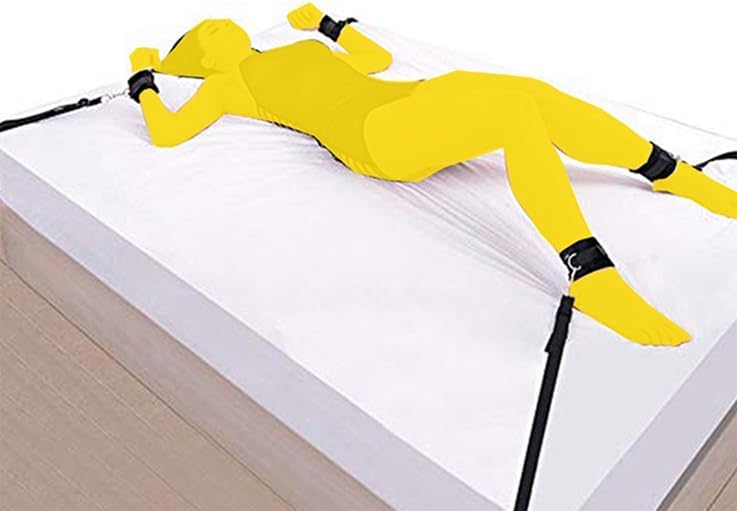 King Size Bed Restraints Belts for Wrists and Ankles Restraint Ropes & Lanyards Adult Play Sex Tie Down for Queen Size Bed Straps Under Mattress for King Bed Bondage Restraints Kit for Couples Sweater
