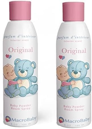 Air Freshener - MacroBaby, Baby Room Spray, Baby Powder Spray Scent, Air Freshener, | 6Oz | 198ml (Pack of 2)