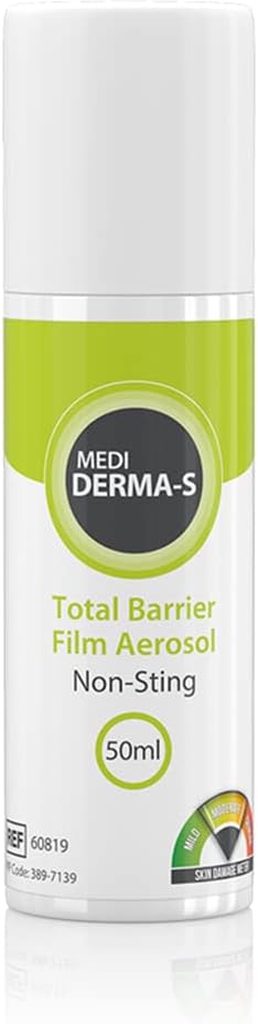 Medi Derma-S Total Barrier Non Sting Film Aerosol, Provides Long Lasting Barrier Protection on Mild/Moderate Skin Damage, 50ml,packaging may vary