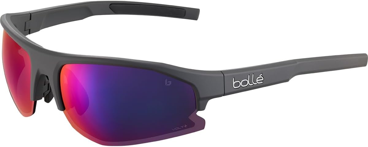 bollé BS003004 Bolt 2.0 Sunglasses, Titanium Matte - Volt+ Ultraviolet Cat 4, Large