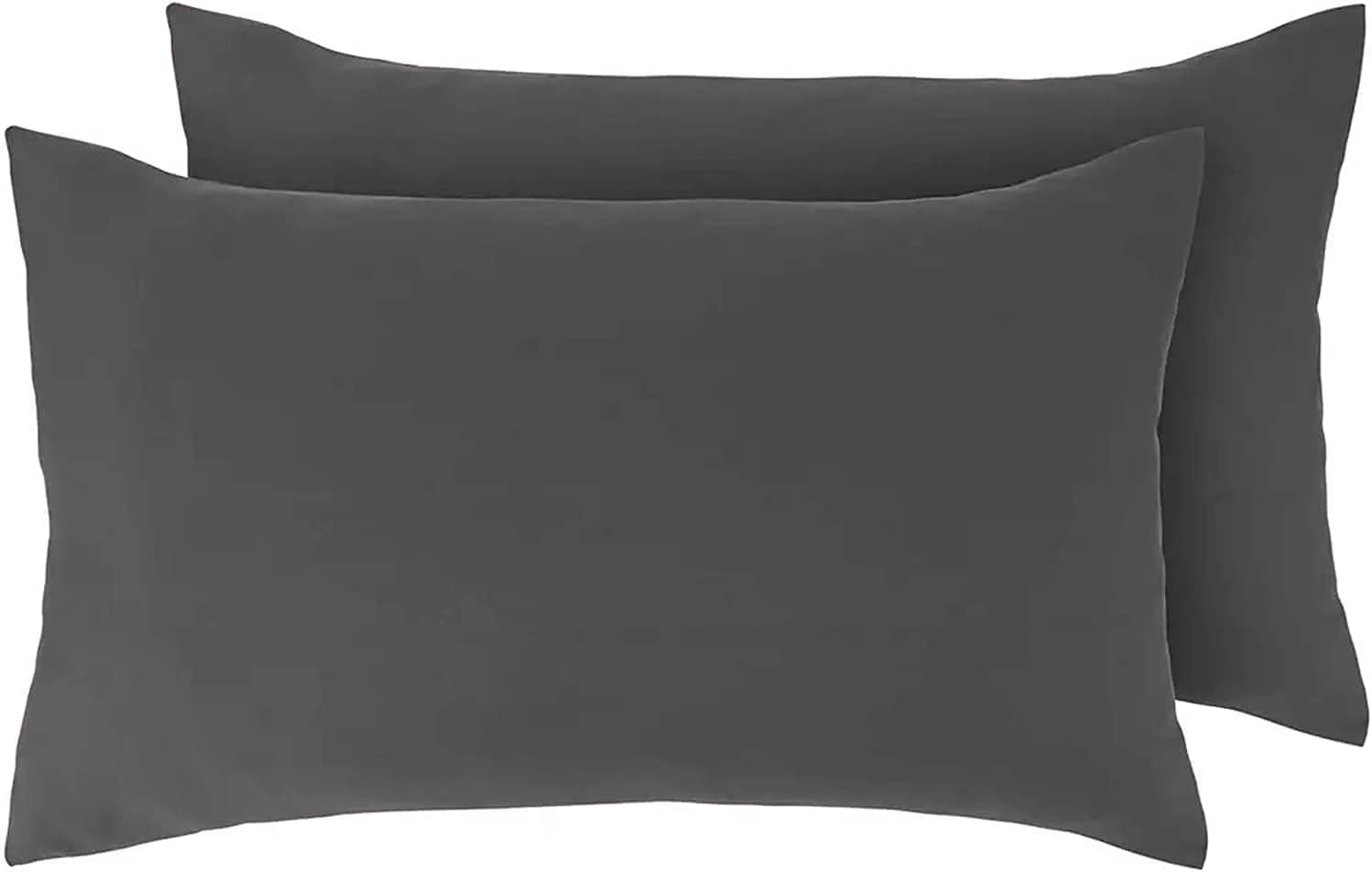 Hill Tag Polycotton Pillow Cases 2 Pack(50 x 75 cm) - Wrinkle, Fade, and Stain Resistant, Luxurious & Cosy Soft Anti-Wrinkle Pillow Cases with Envelope Closure - Housewife Pillowcases (Charcoal)