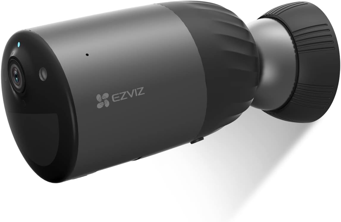 EZVIZ Battery Security Camera Outdoor No Monthly Fee with Free Local Storage 32GB, Color Night Vision, Solar Panel Compatible, 1080P, Human Detection, Two Way Audio, Google Alexa Control (BC1C)