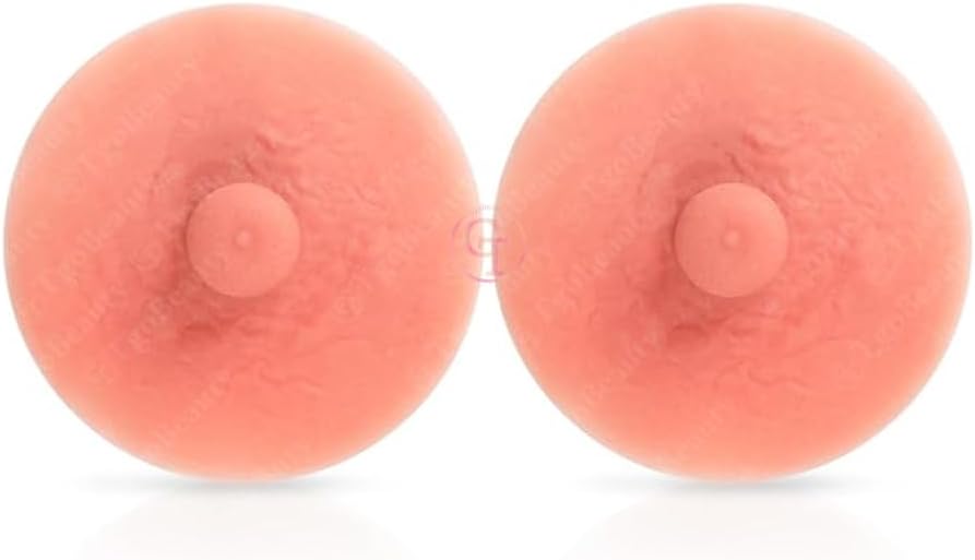 1 Pair Realistic Silicone Nipple Covers Diameter 6cm Reusable Self Adhesive Silicone Nipple for Breast Forms