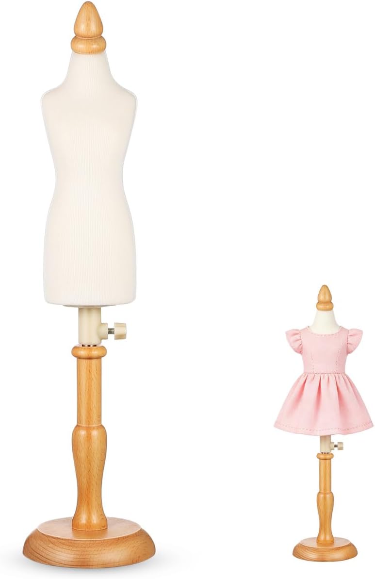 Hemobllo 45 cm Mini Female Mannequin, Pinnable Tailor Dummy with Wood Base