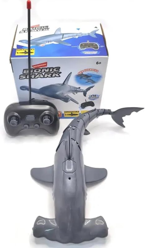 Remote Control Diving Shark Toys, Simulation RC Shark, Summer Water Toys for Swimming Pool & Bath, Ideal Gifts for 6+ Year Old Kids Boys(Gray)