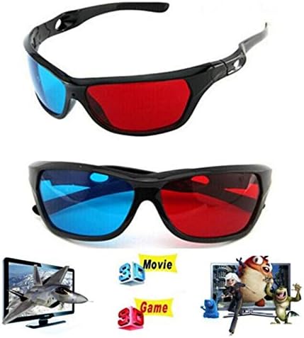 VizGiz 2 Pack Anaglyph 3D Glasses Red and Blue 3D Glasses Universal 3D TV Glasses Red-Blue 3D Movie Viewing Glasses for Anaglyph 3D YouTube Video 3D Book Picture Photo Old 3-D Vision Books Games